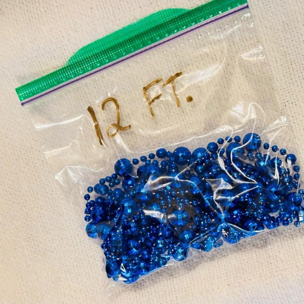 12 Ft. Strand Vintage Royal Blue Disco Ball Beaded Garland Beads